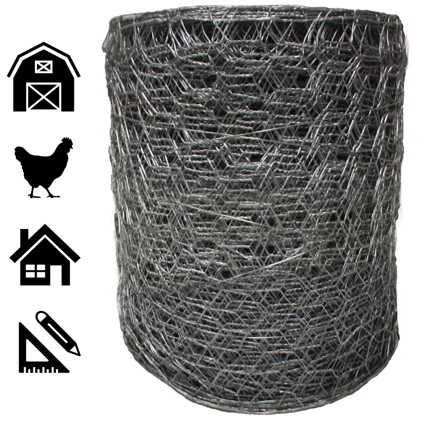 Acorn International 150-ft x 1.5-ft 20-Gauge Silver Galvanized Steel Chicken Wire Rolled Fencing with Mesh Size 1-in