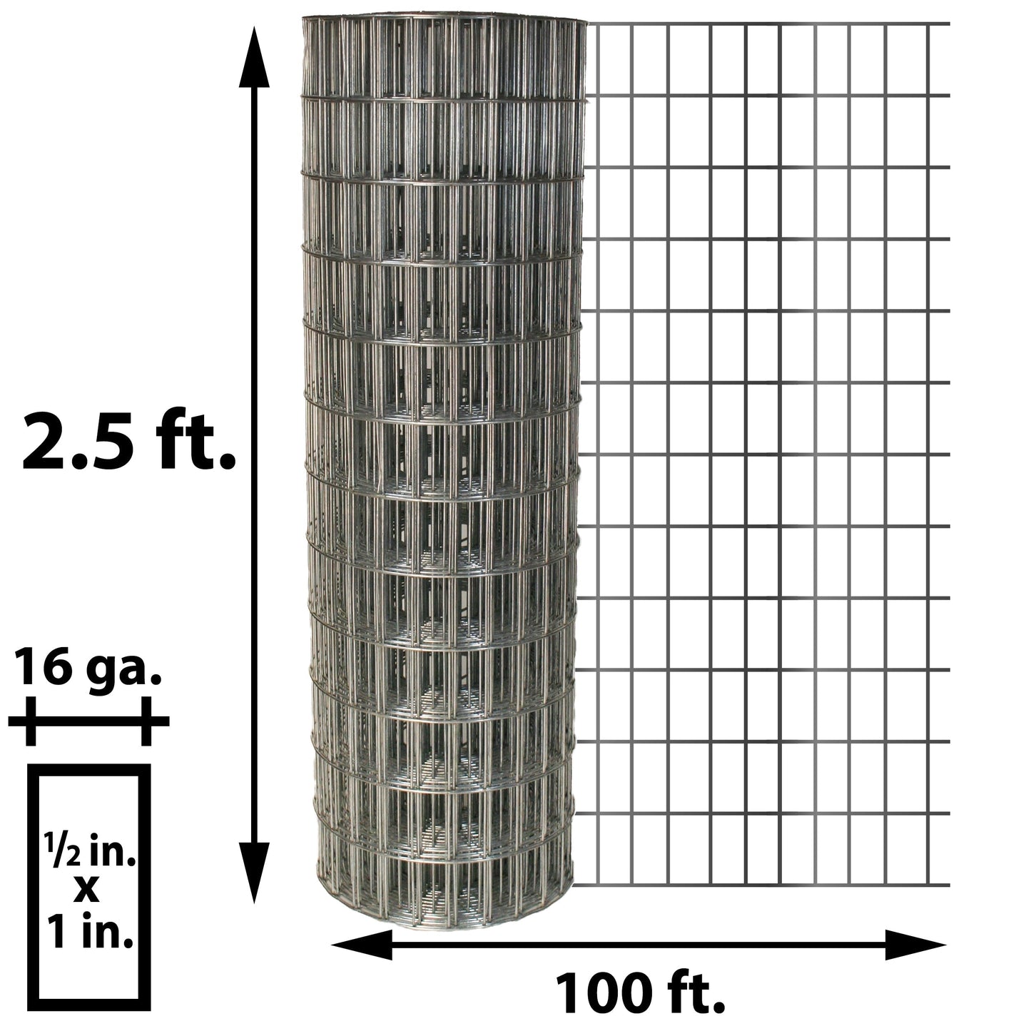 Acorn International 100-ft x 2-ft 16-Gauge Silver Rolled Fencing with Mesh Size 1-in