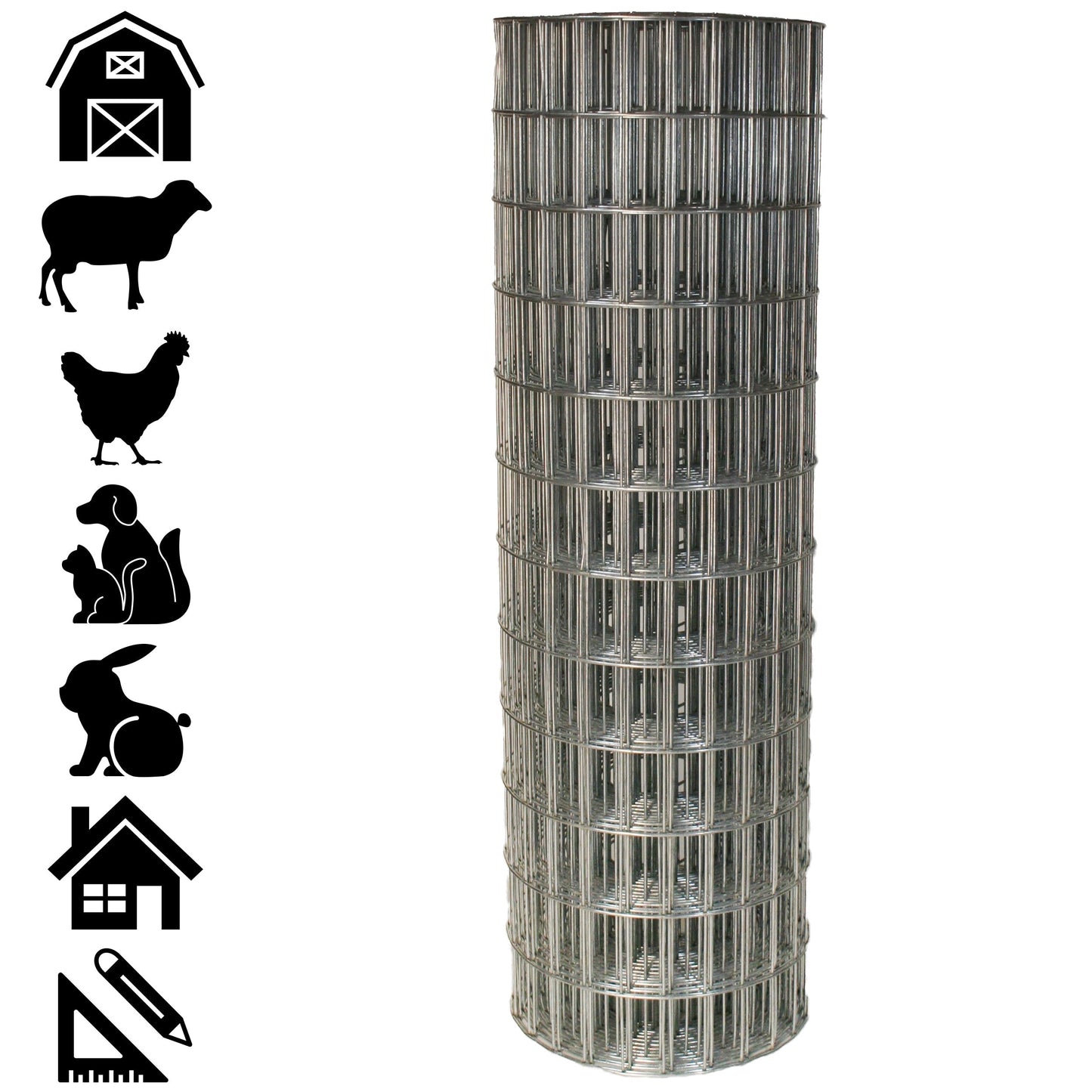 Acorn International 100-ft x 2-ft 16-Gauge Silver Rolled Fencing with Mesh Size 1-in
