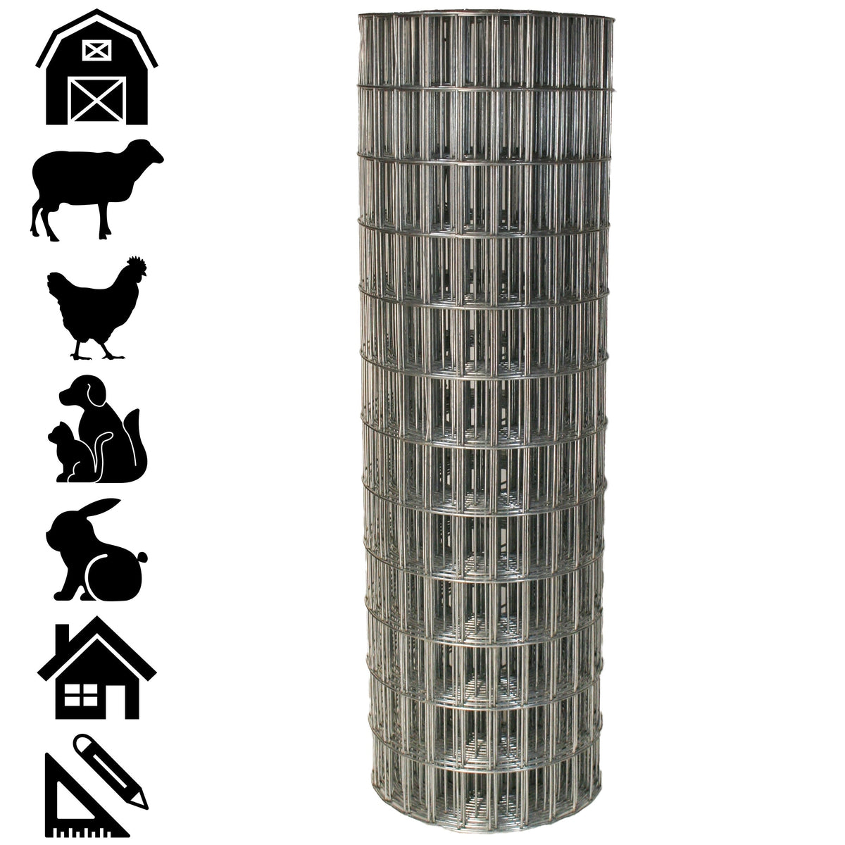Acorn International 16-Gauge Galvanized Steel Welded Wire Fencing, 100x2 ft
