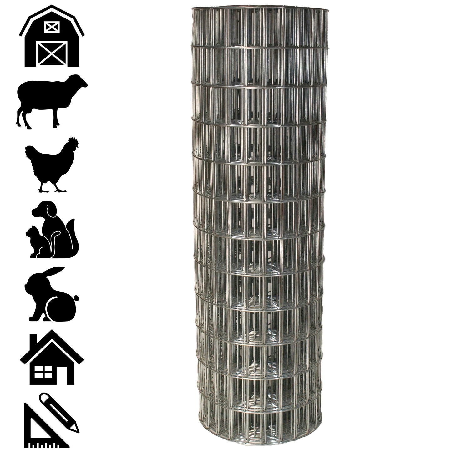 Acorn International 16-Gauge Galvanized Steel Welded Wire Fencing, 100x2 ft