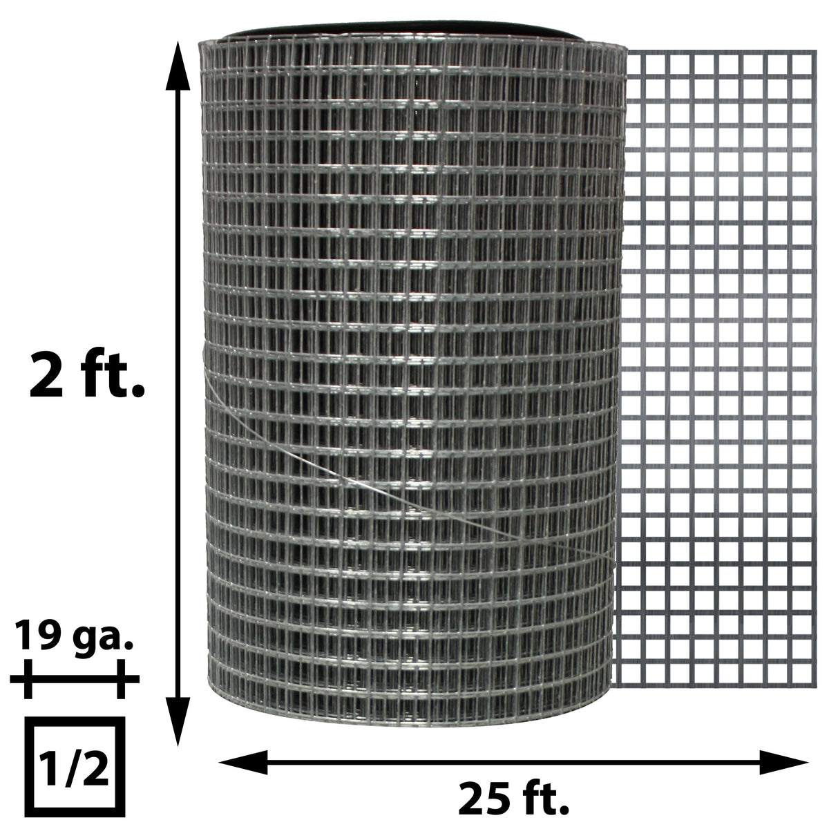 Acorn International 10-ft x 2-ft 19-Gauge Silver Rolled Fencing with Mesh Size 1/2-in x 1/2-in