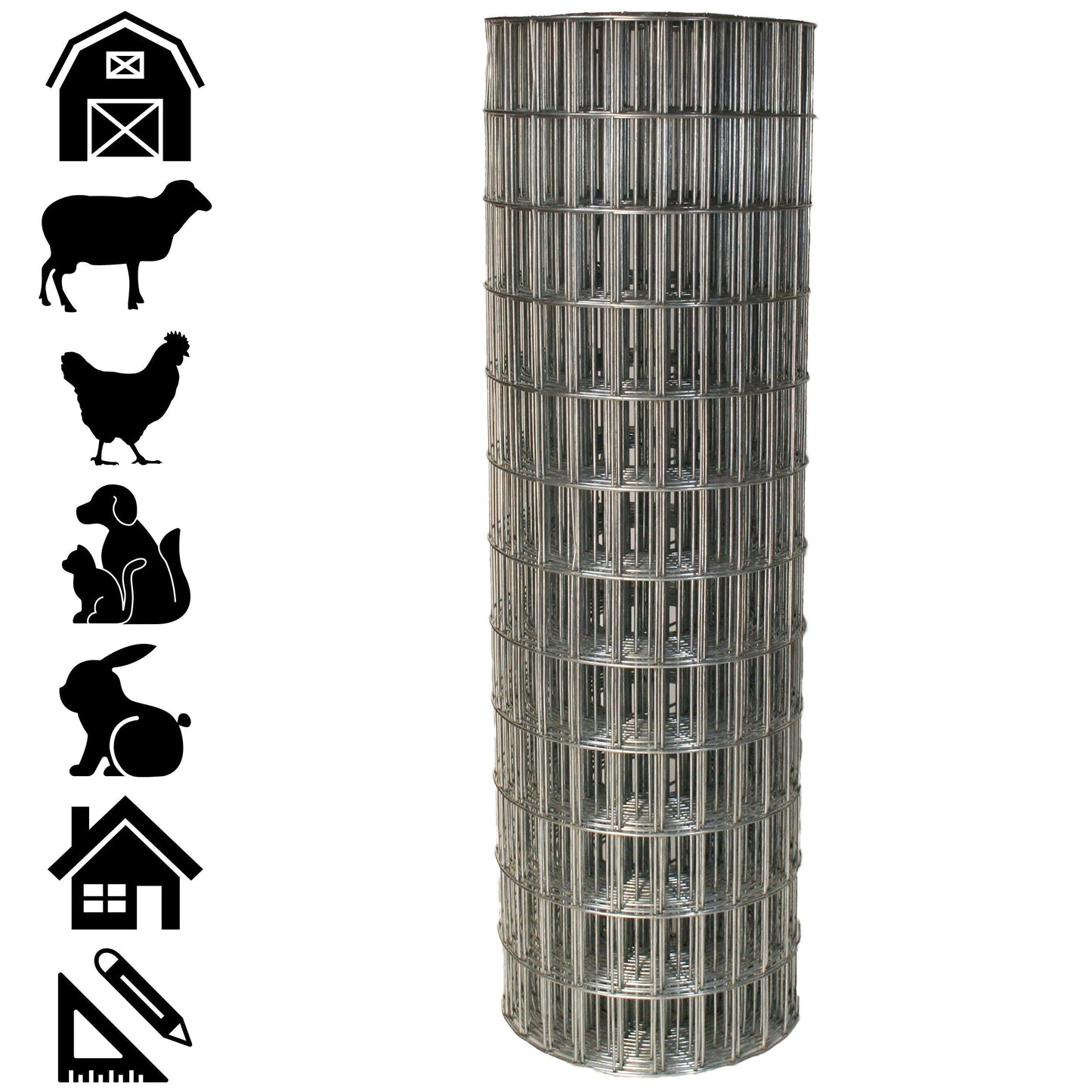 Acorn International 25-ft x 2-ft 14-Gauge Silver Galvanized Steel Welded Wire Rolled Fencing with Mesh Size 1-in x 2-in