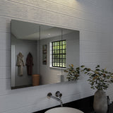 Croydex 36-in x 26-in Surface/Recessed Mount Silver Mirrored Soft Close Medicine Cabinet