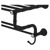 Allied Brass Carolina Crystal Collection 36-in Towel Shelf with Double Towel Bar in Matte Black