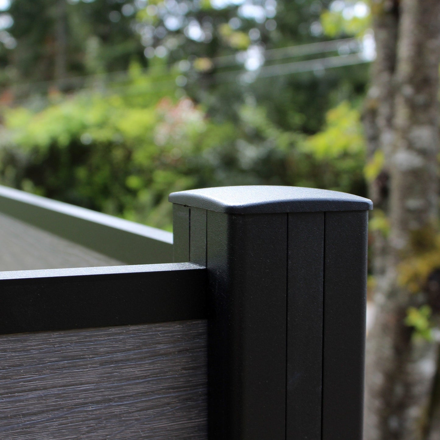 Infinity Euro 8-ft H Black Composite Fence with Post Cap