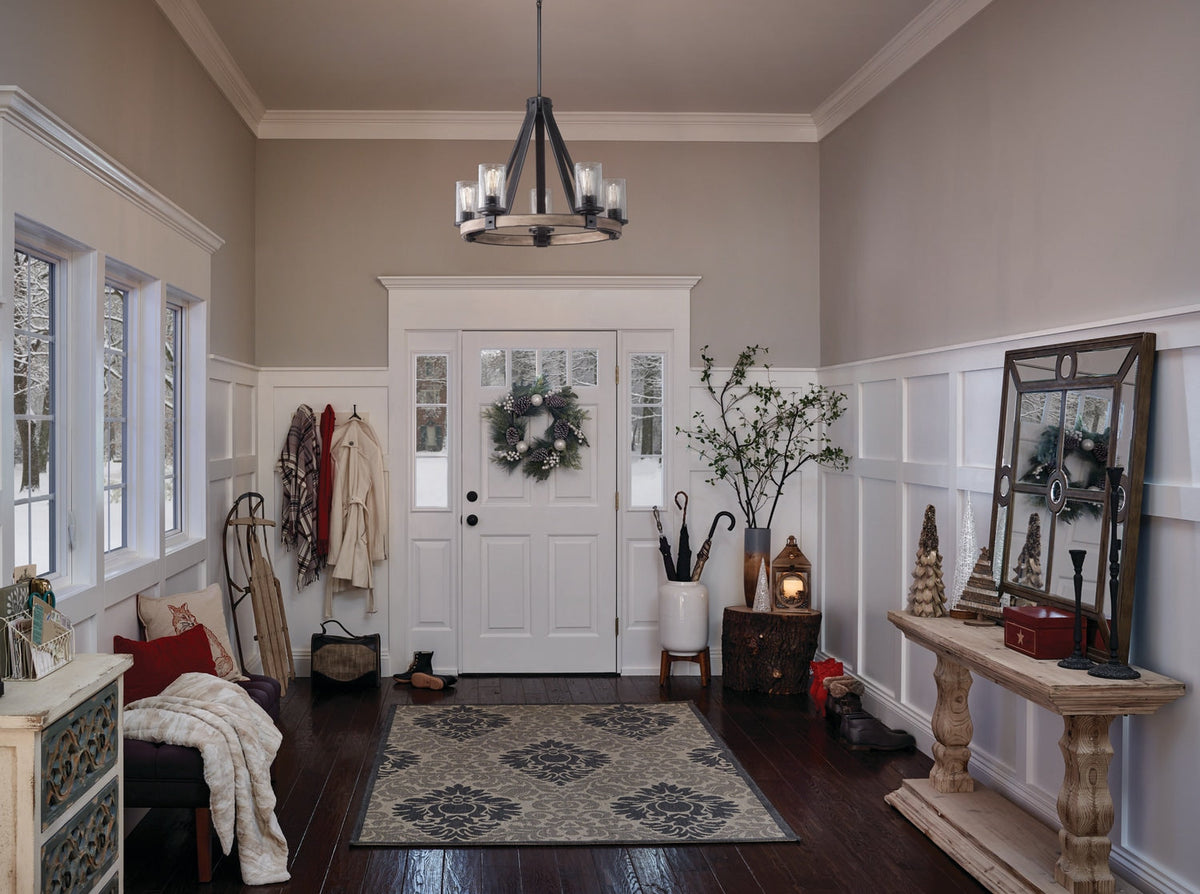 Kichler Barrington 5-Light Distressed Gray Rustic Chandelier