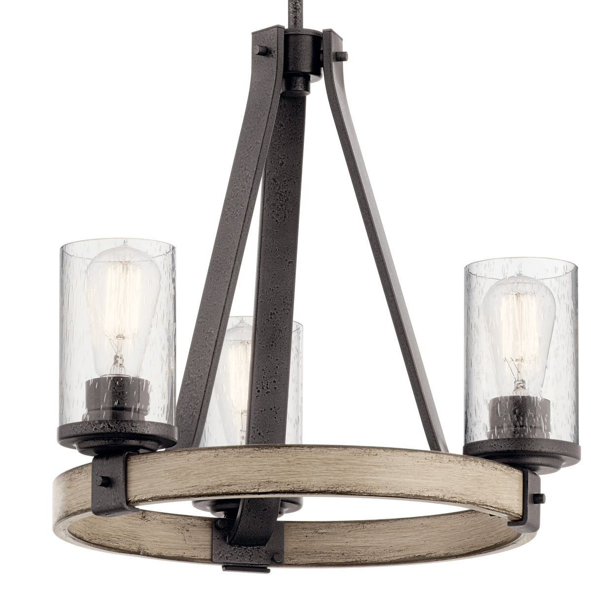 Kichler Barrington 3-Light Distressed Gray Rustic Chandelier