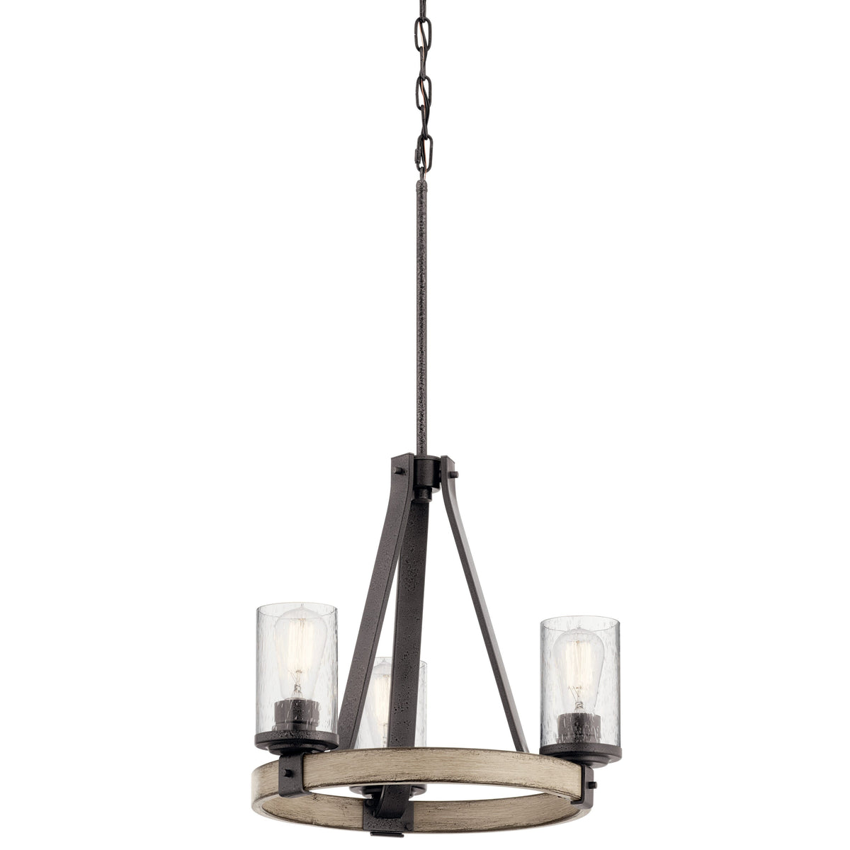 Kichler Barrington 3-Light Distressed Gray Rustic Chandelier