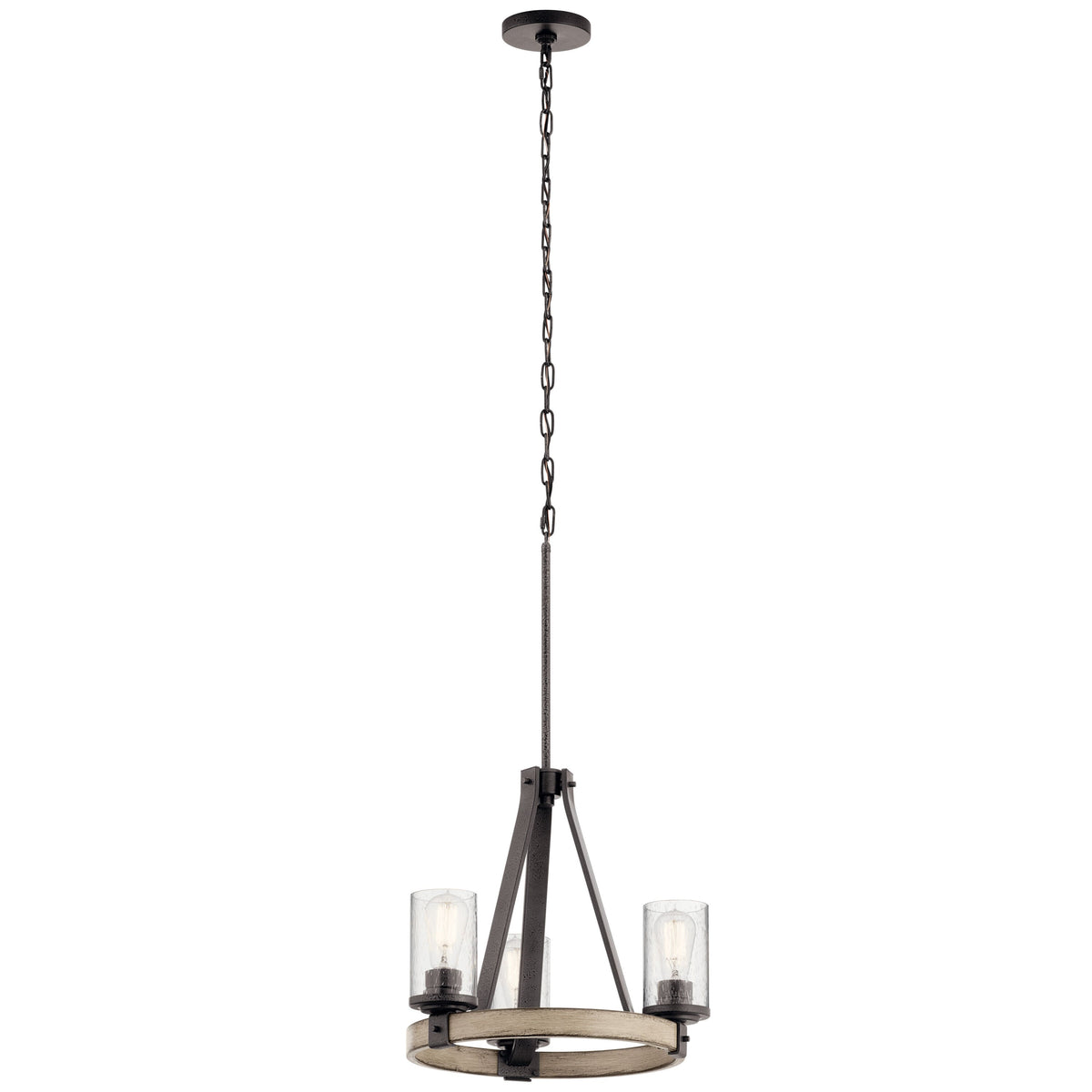 Kichler Barrington 3-Light Distressed Gray Rustic Chandelier