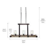 Kichler Barrington 3-Light Distressed Gray Rustic Chandelier