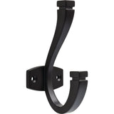 Warm Industrial 5 in. Matte Black Coat Hook - Super Arbor