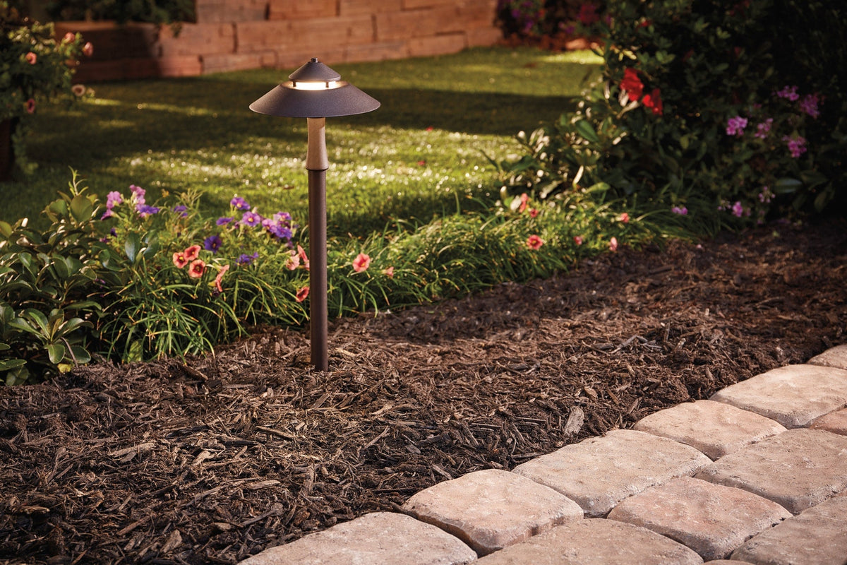 Portfolio 7-Watt Specialty Textured Bronze Low Voltage LED Path Light, 15.6-in H x 6.34-in W