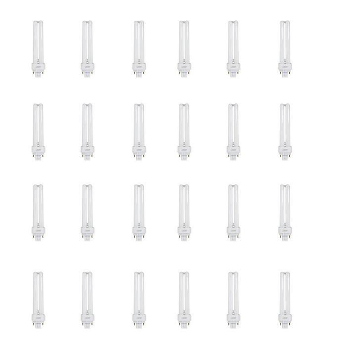 18W Equiv PL CFLNI Quad Tube 4-Pin Plug-in G24Q-2 Base Compact Fluorescent CFL Light Bulb, Soft White 2700K (6-Pack)