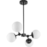 Progress Lighting Haas 4-Light Matte Black Mid-century Chandelier