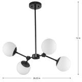 Progress Lighting Haas 4-Light Matte Black Mid-century Chandelier