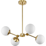 Progress Lighting Haas 4-Light Brushed Bronze Mid-century Chandelier