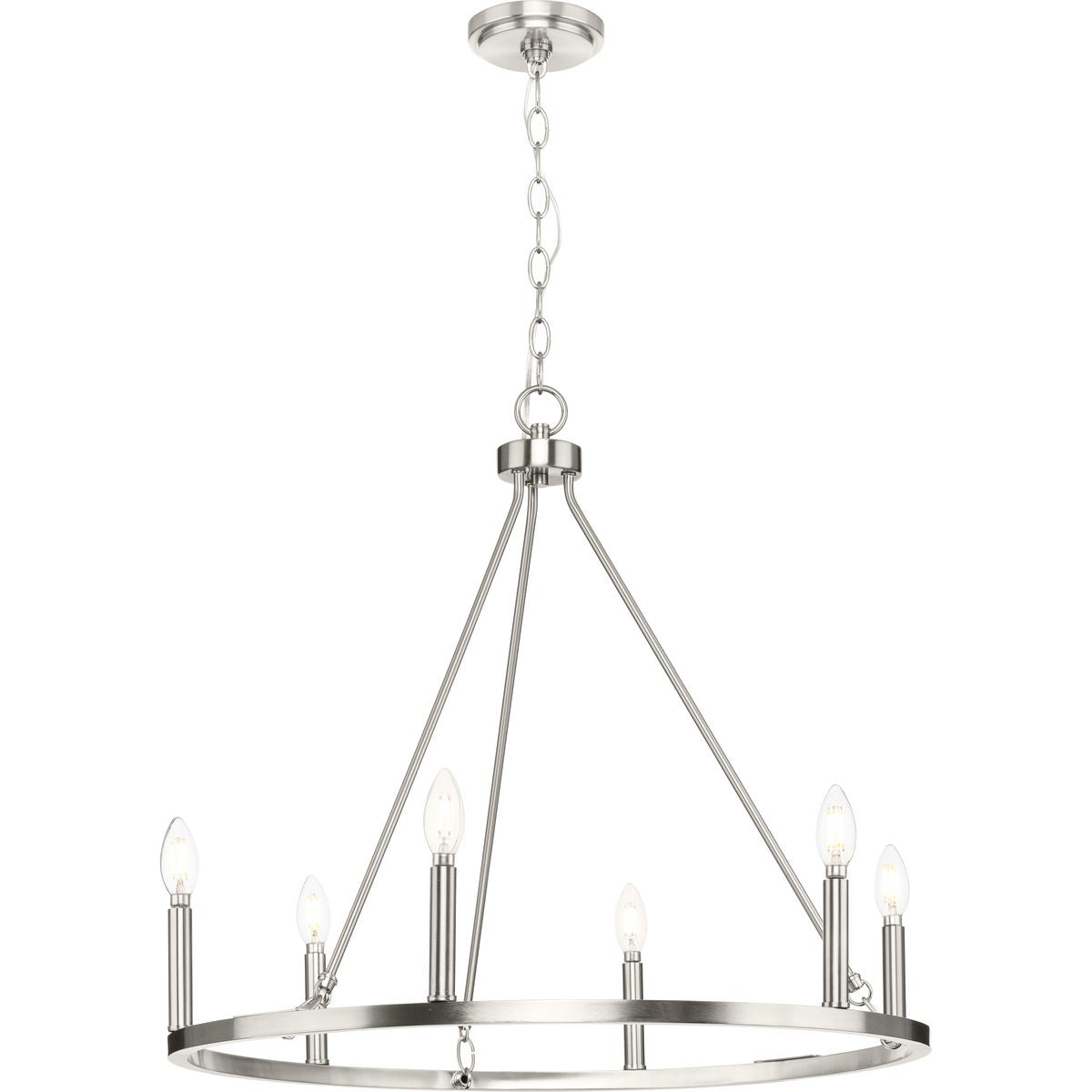 Progress Lighting Gilliam 6-Light Brushed Nickel Farmhouse Chandelier