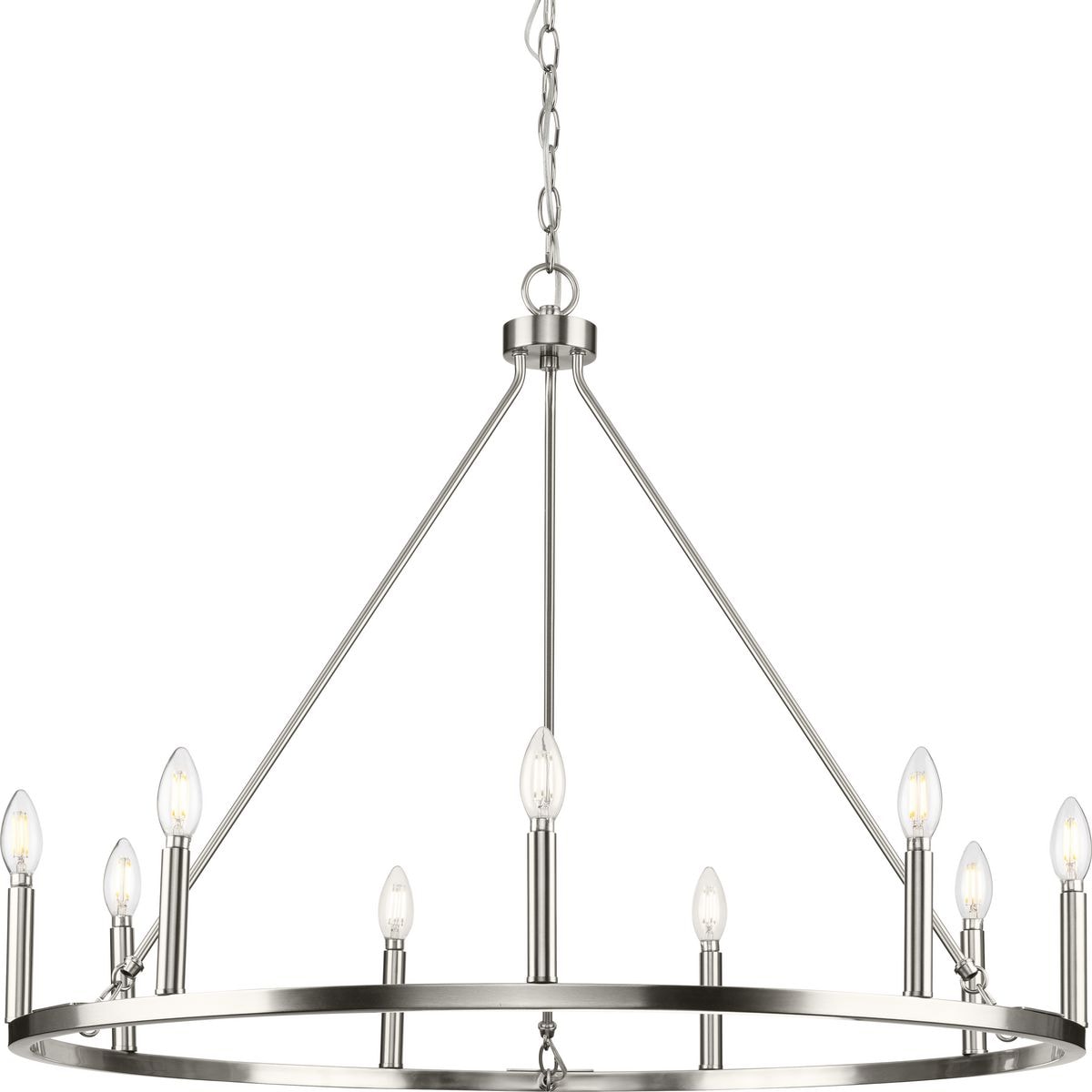 Progress Lighting Gilliam 9-Light Brushed Nickel Farmhouse Chandelier