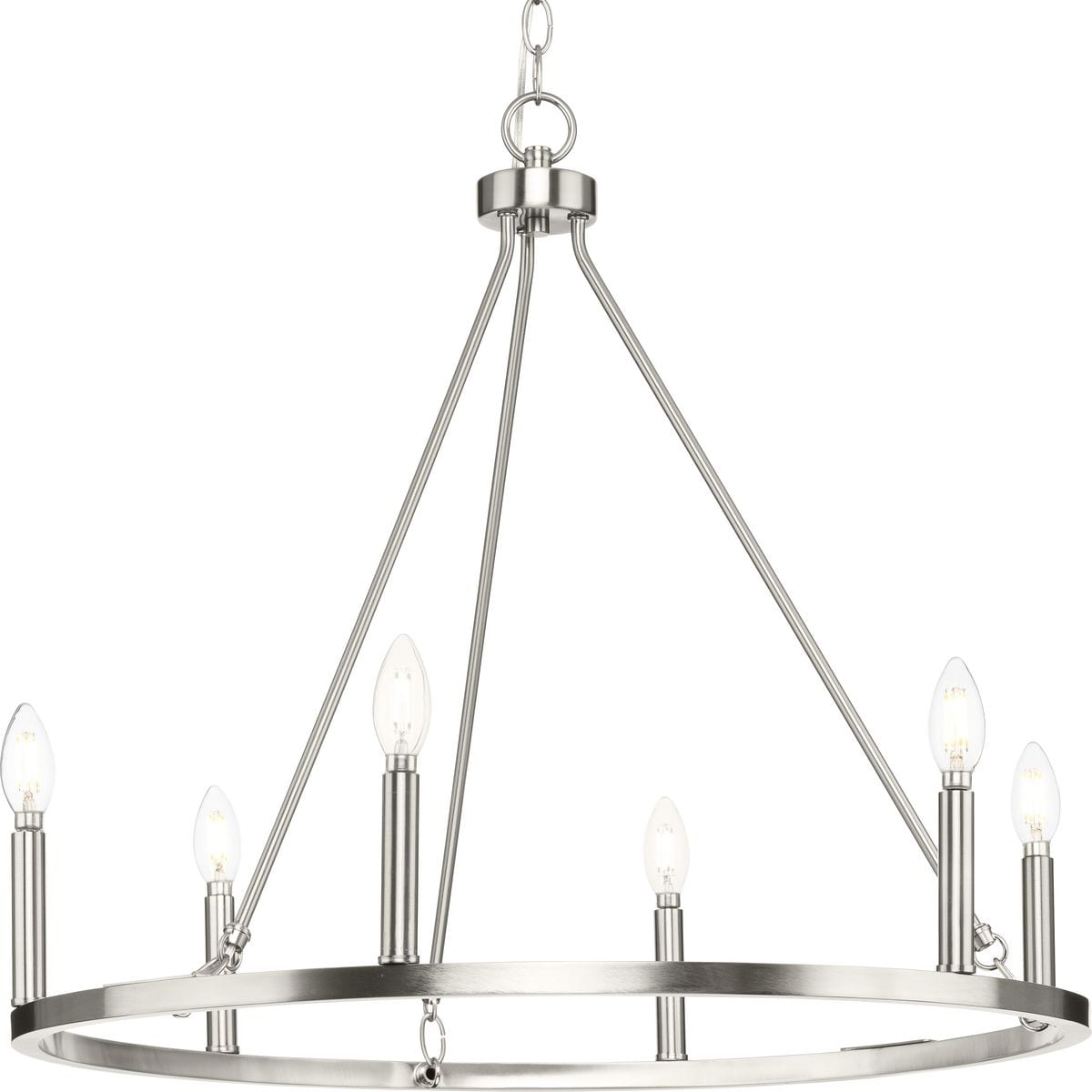 Progress Lighting Gilliam 6-Light Brushed Nickel Farmhouse Chandelier