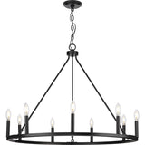 Progress Lighting Gilliam 9-Light Matte Black Farmhouse Chandelier