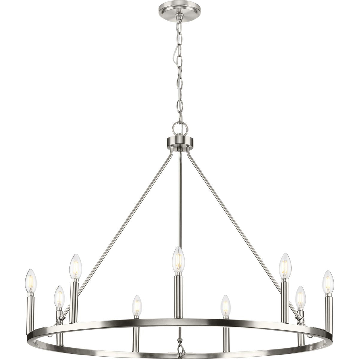 Progress Lighting Gilliam 9-Light Brushed Nickel Farmhouse Chandelier