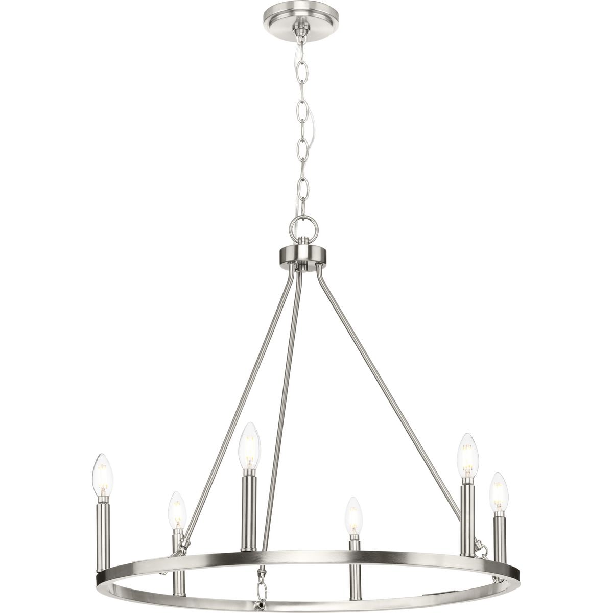 Progress Lighting Gilliam 6-Light Brushed Nickel Farmhouse Chandelier