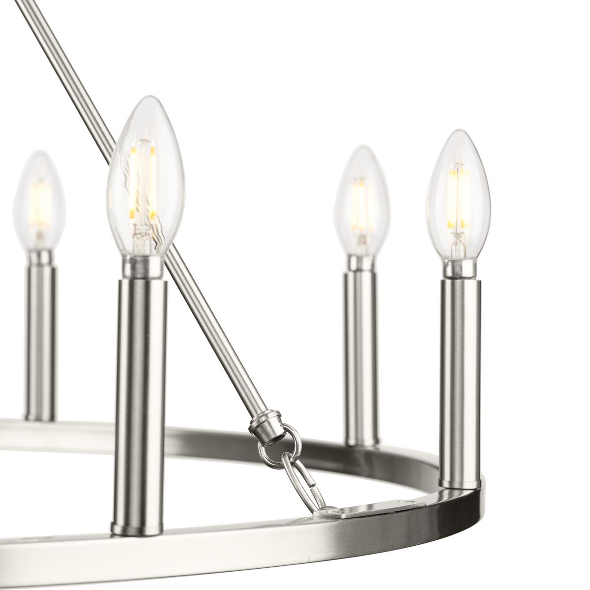 Progress Lighting Gilliam 9-Light Brushed Nickel Farmhouse Chandelier