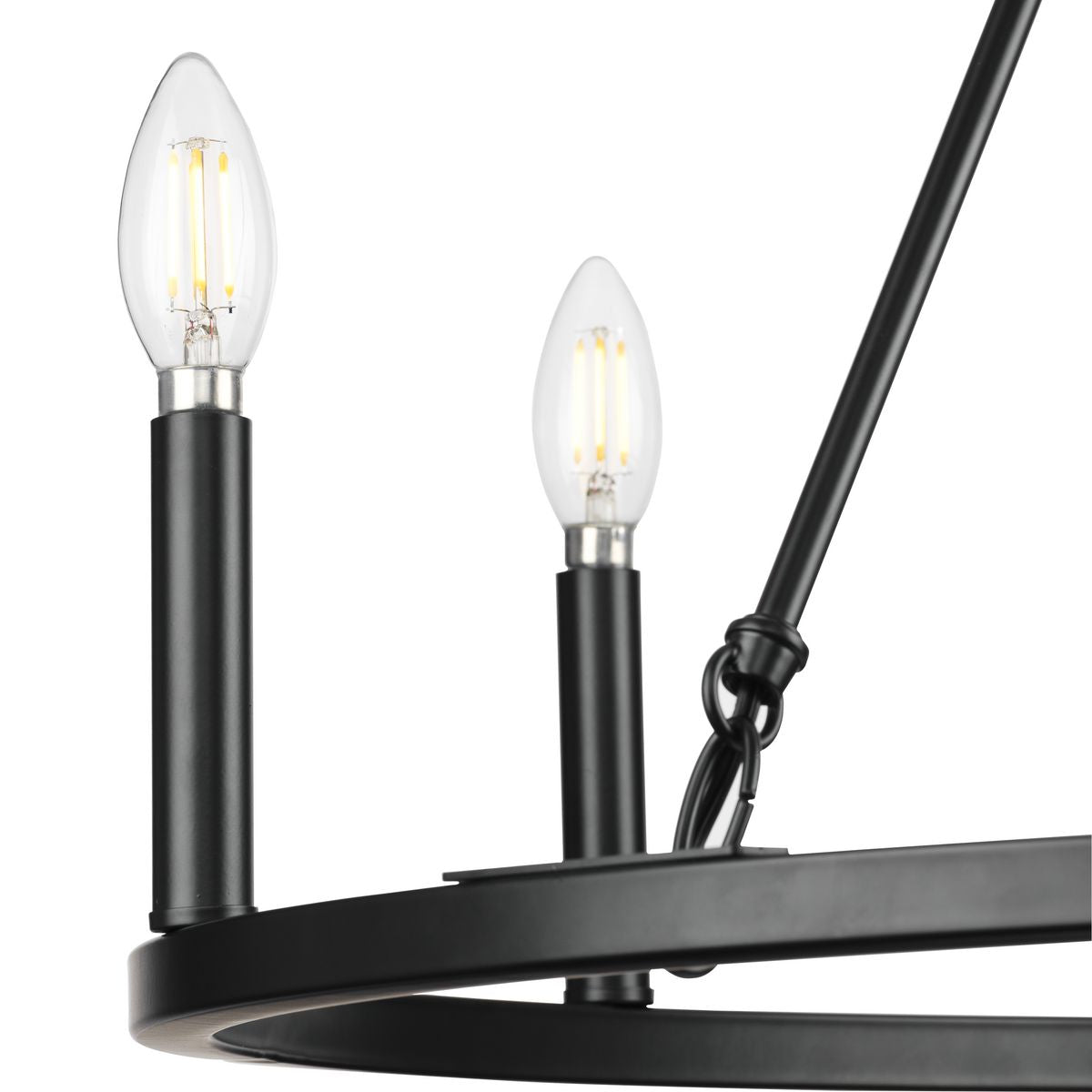 Progress Lighting Gilliam 6-Light Matte Black Farmhouse Chandelier