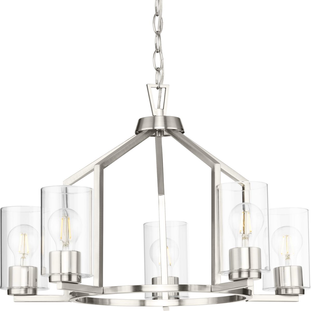 Progress Lighting Goodwin 5-Light Brushed Nickel Farmhouse Chandelier