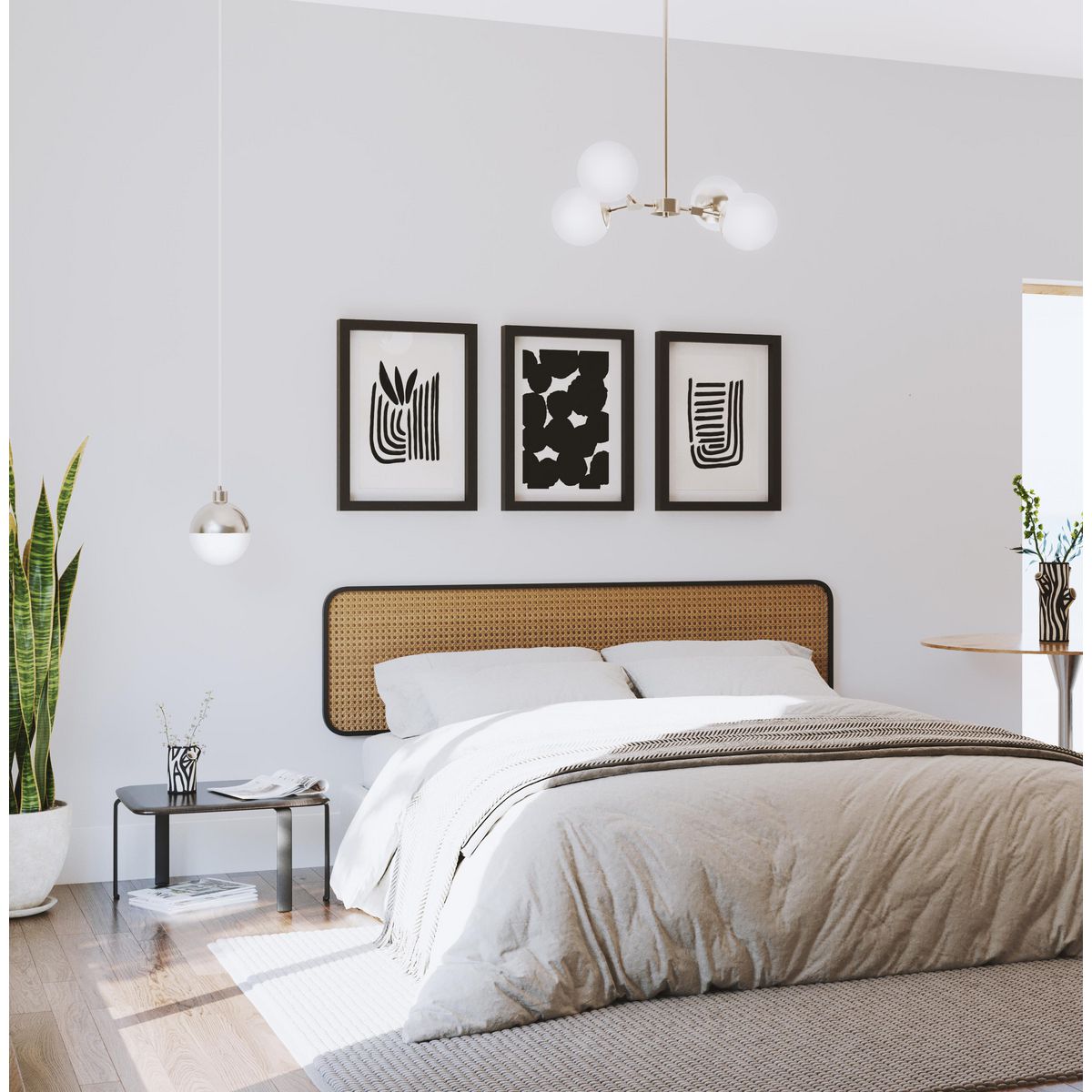 Progress Lighting Haas 4-Light Brushed Nickel Mid-century Chandelier