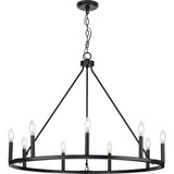 Progress Lighting Gilliam 9-Light Matte Black Farmhouse Chandelier