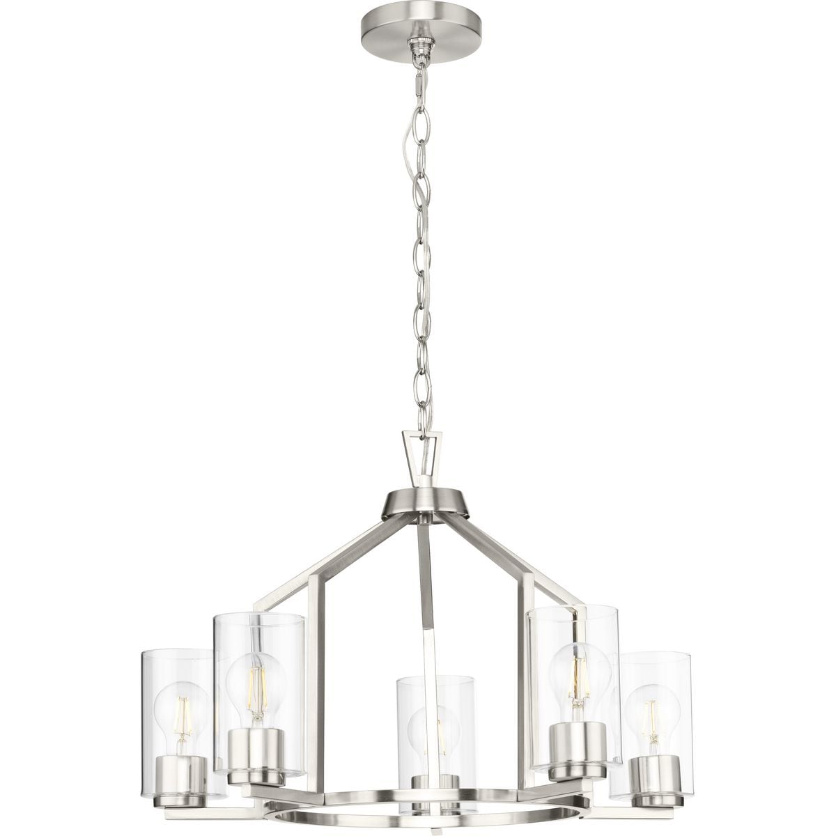 Progress Lighting Goodwin 5-Light Brushed Nickel Farmhouse Chandelier