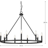 Progress Lighting Gilliam 9-Light Matte Black Farmhouse Chandelier