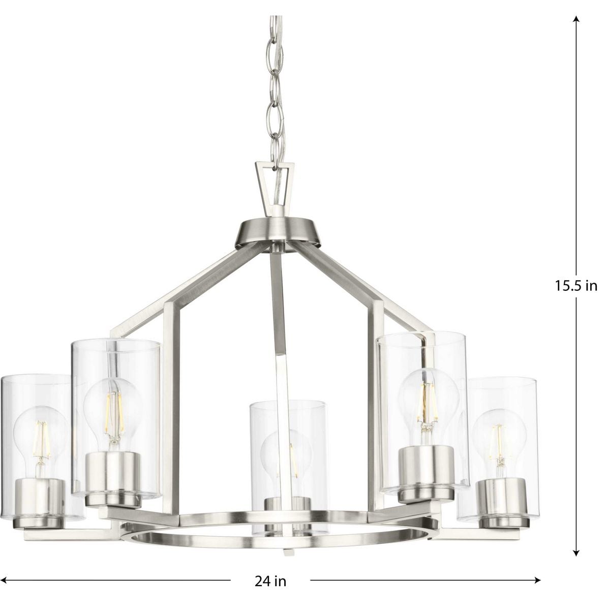 Progress Lighting Goodwin 5-Light Brushed Nickel Farmhouse Chandelier