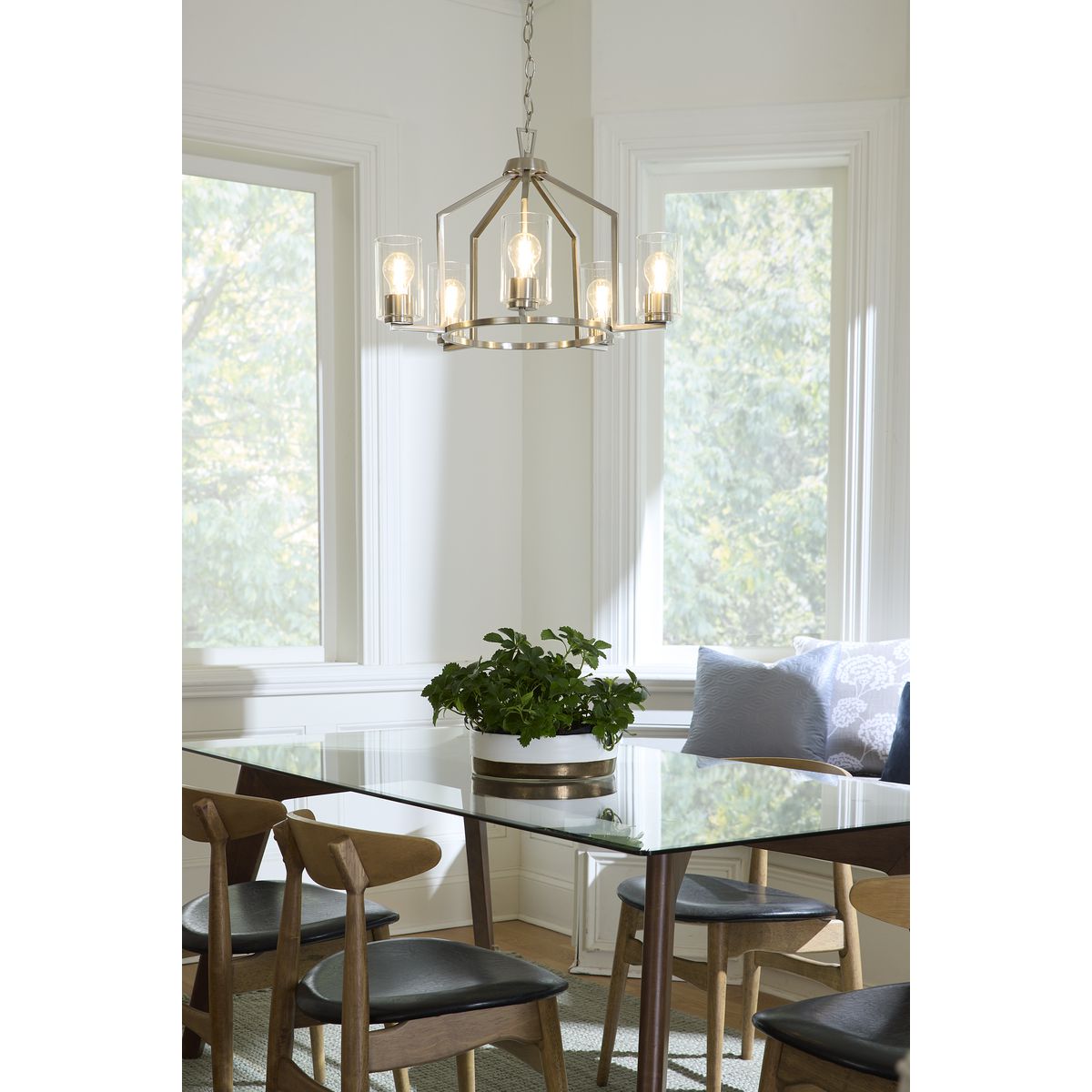 Progress Lighting Goodwin 5-Light Brushed Nickel Farmhouse Chandelier