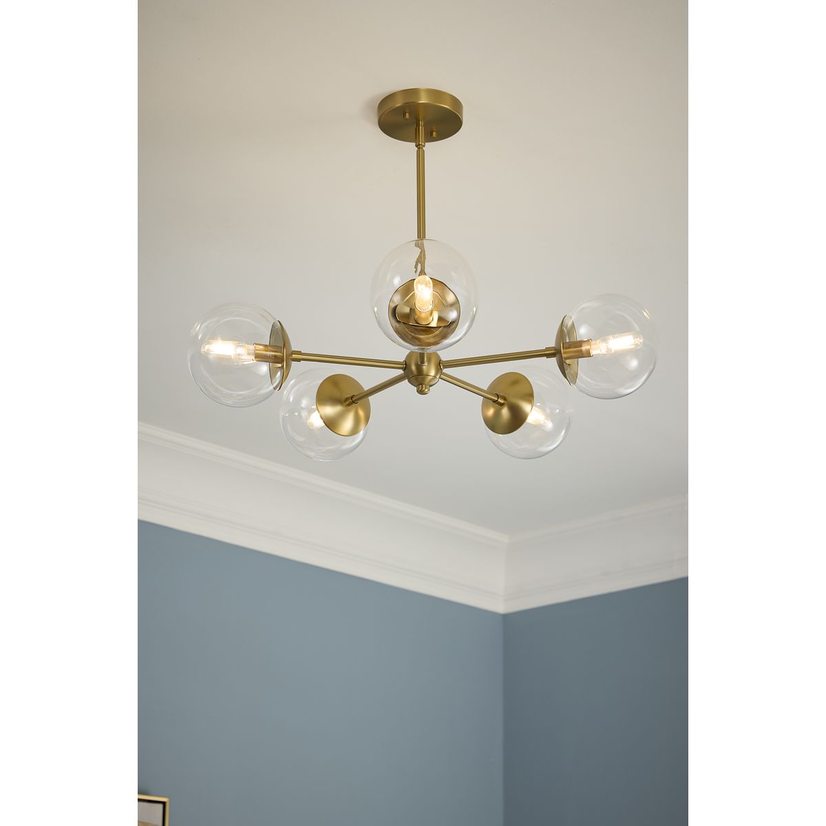 Progress Lighting Atwell 5-Light Brushed Bronze Mid-century Chandelier