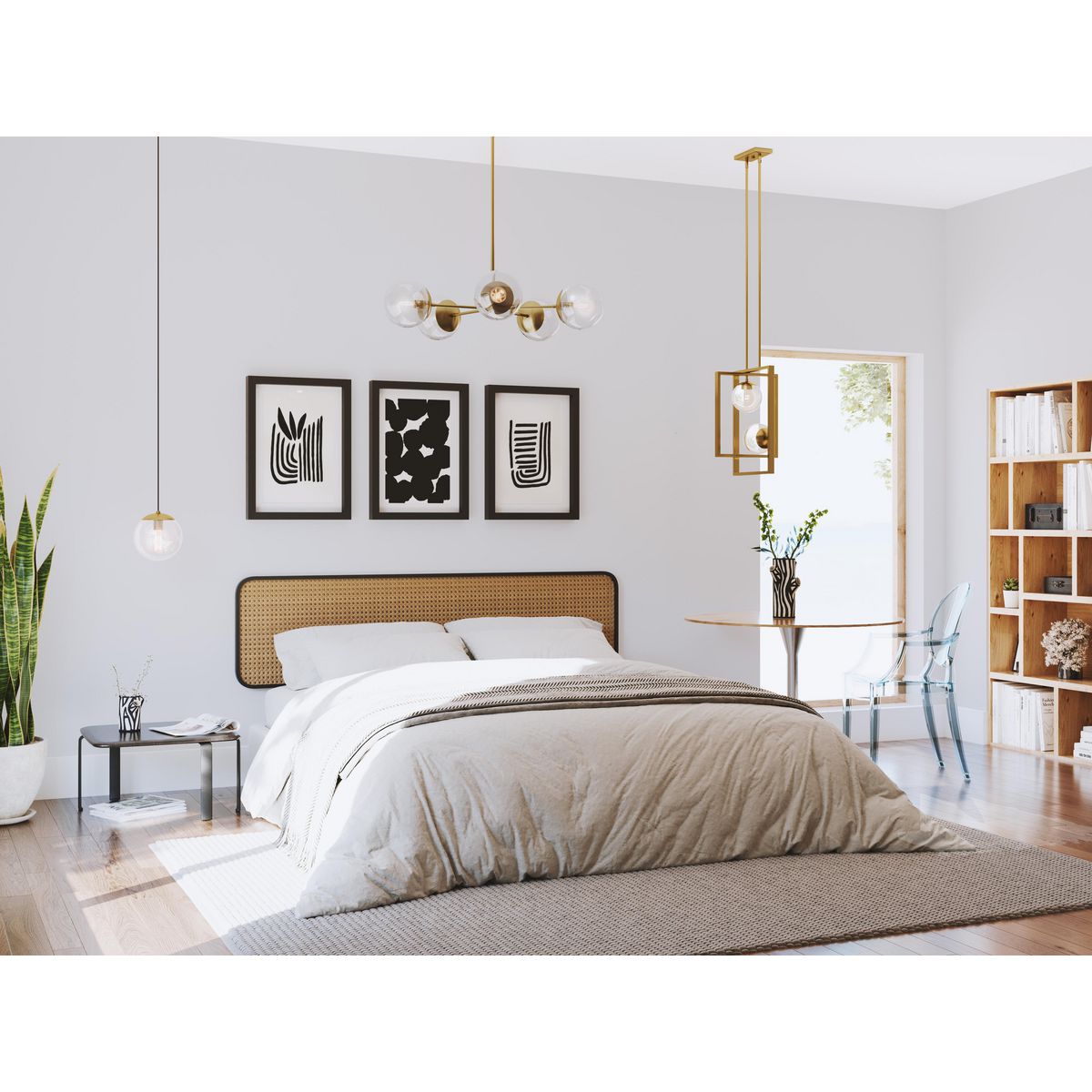 Progress Lighting Atwell 5-Light Brushed Bronze Mid-century Chandelier