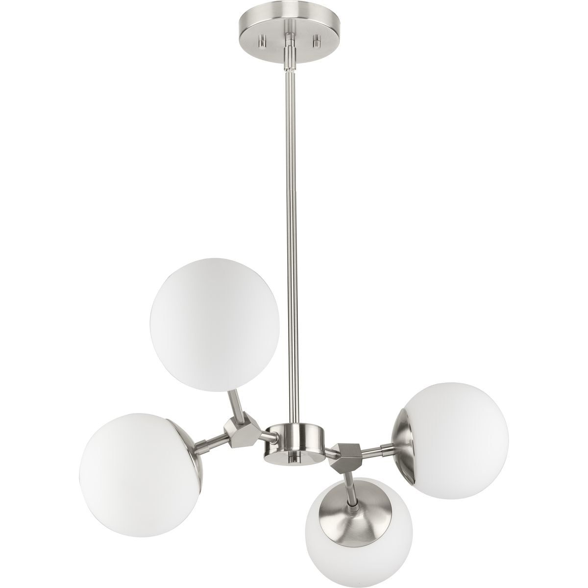 Progress Lighting Haas 4-Light Brushed Nickel Mid-century Chandelier