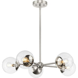 Progress Lighting Atwell 5-Light Brushed Nickel Mid-century Chandelier