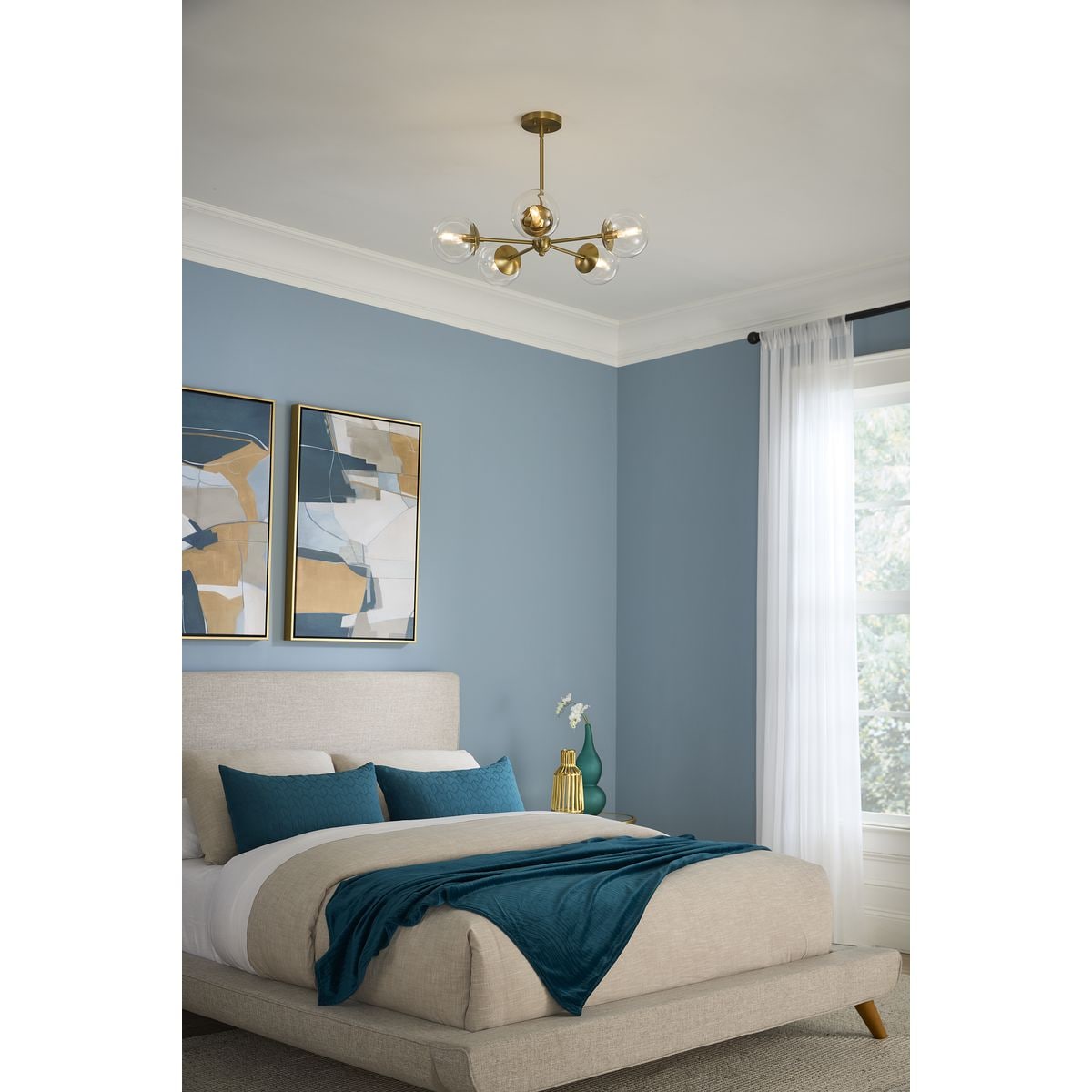 Progress Lighting Atwell 5-Light Brushed Bronze Mid-century Chandelier