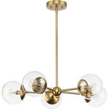 Progress Lighting Atwell 5-Light Brushed Bronze Mid-century Chandelier