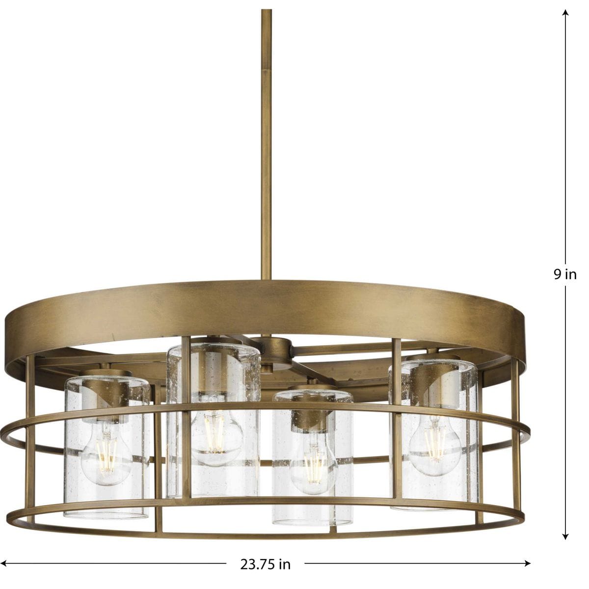Progress Lighting Burgess 4-Light Bronze Craftsman Chandelier