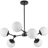 Progress Lighting Haas 6-Light Matte Black Mid-century Chandelier