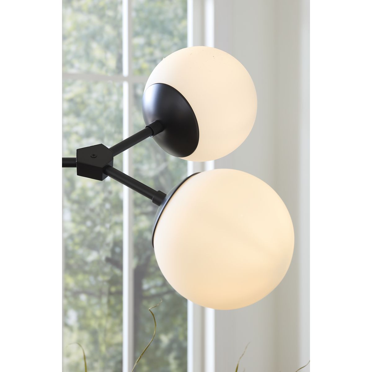 Progress Lighting Haas 6-Light Matte Black Mid-century Chandelier
