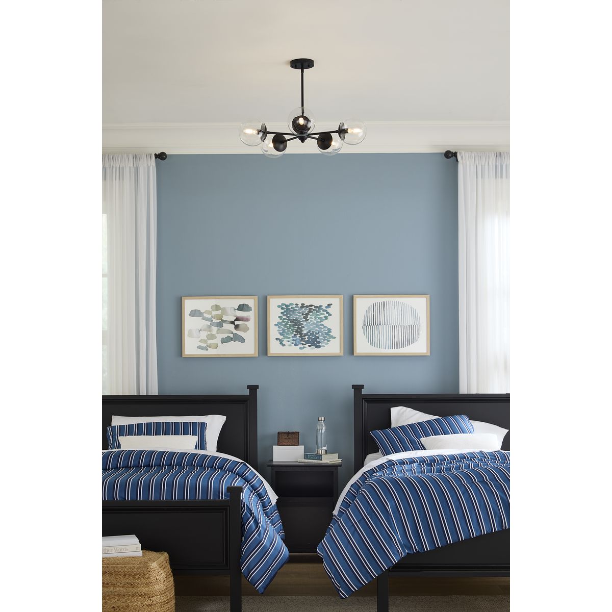Progress Lighting Atwell 5-Light Matte Black Mid-century Chandelier