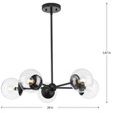 Progress Lighting Atwell 5-Light Matte Black Mid-century Chandelier