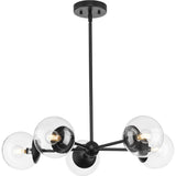 Progress Lighting Atwell 5-Light Matte Black Mid-century Chandelier