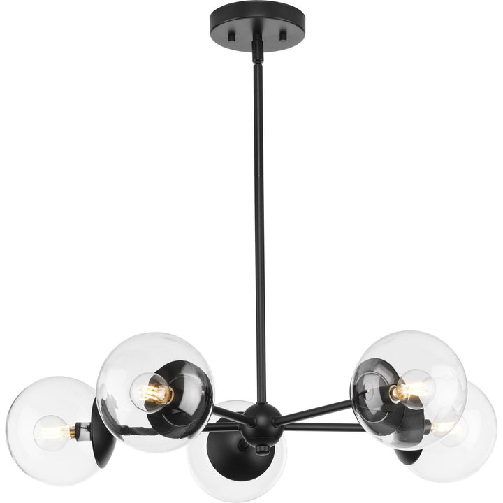 Progress Lighting Atwell 5-Light Matte Black Mid-century Chandelier