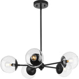 Progress Lighting Atwell 5-Light Matte Black Mid-century Chandelier